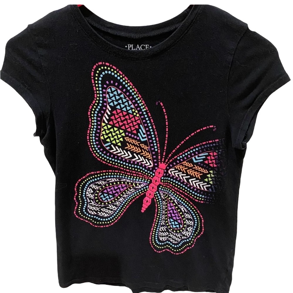 The Children's Place beautiful colorful butterfly short sleeve top size …